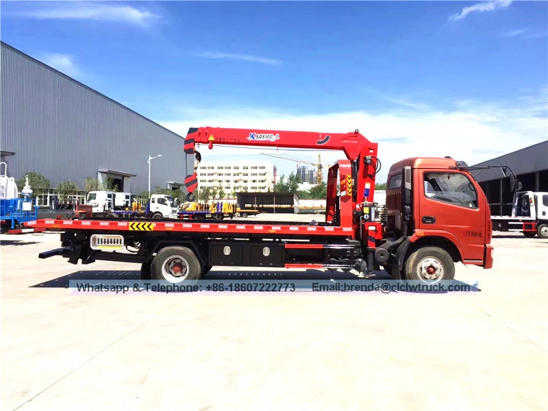 Dongfeng Tow Truck 4ton com guindaste, fornecedor de veículos de reboque, fabricante de veículos de recuperação China