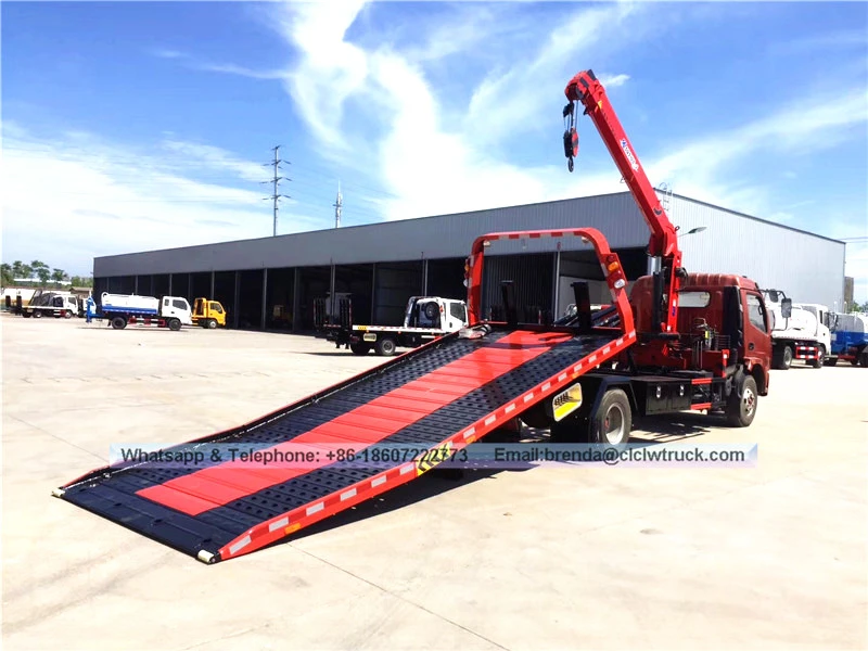 Dongfeng Tow Truck 4ton com guindaste, fornecedor de veículos de reboque, fabricante de veículos de recuperação China