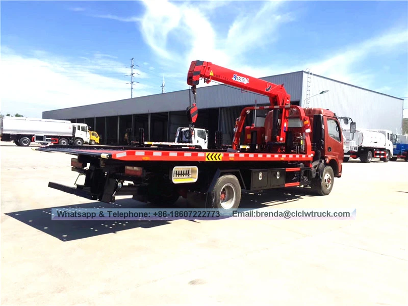 Dongfeng Tow Truck 4ton com guindaste, fornecedor de veículos de reboque, fabricante de veículos de recuperação China