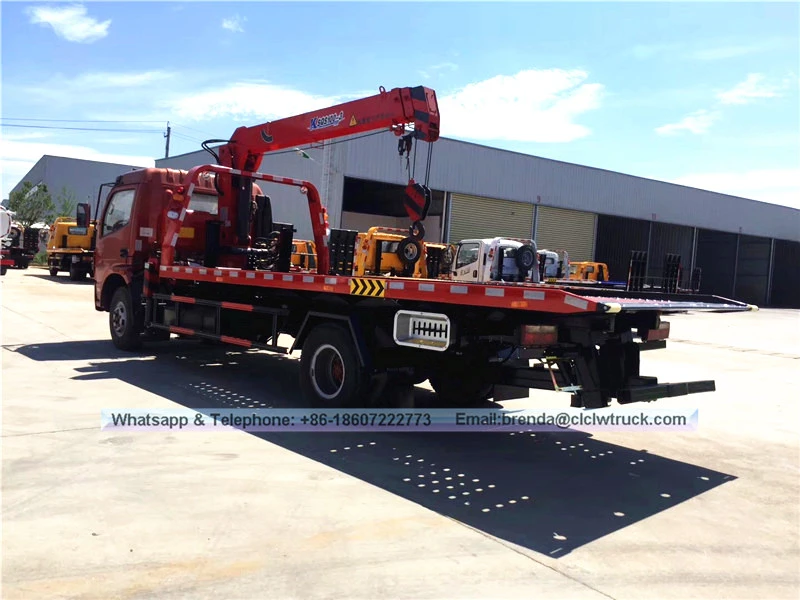 Dongfeng Tow Truck 4ton com guindaste, fornecedor de veículos de reboque, fabricante de veículos de recuperação China