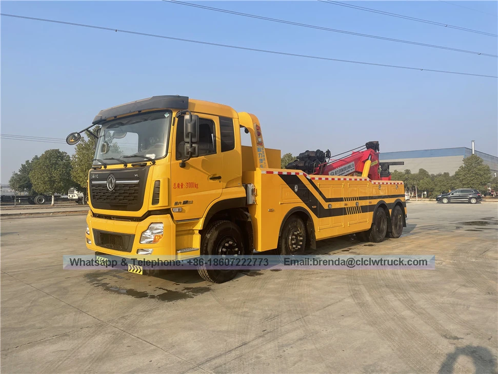 Dongfeng baru 8x4 Heavy Duty Rotator Wrecker Truck 50ton Heavy Duty Wrecker Tow Truck untuk dijual