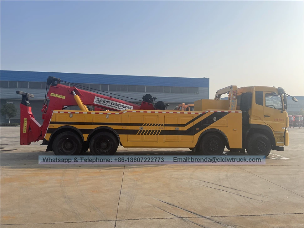 Dongfeng baru 8x4 Heavy Duty Rotator Wrecker Truck 50ton Heavy Duty Wrecker Tow Truck untuk dijual