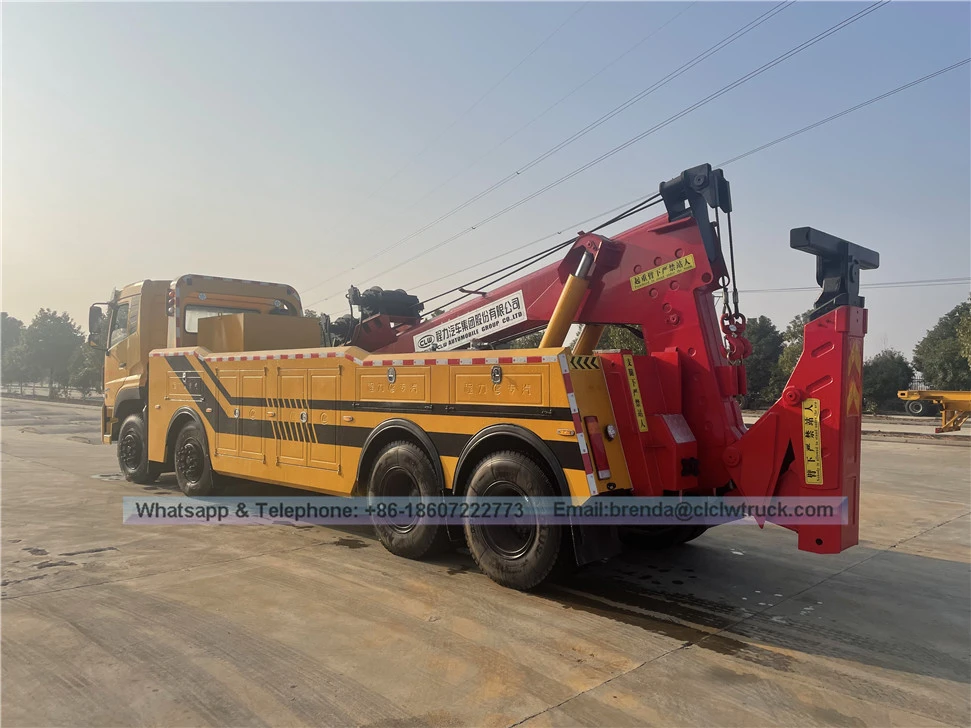 Dongfeng baru 8x4 Heavy Duty Rotator Wrecker Truck 50ton Heavy Duty Wrecker Tow Truck untuk dijual
