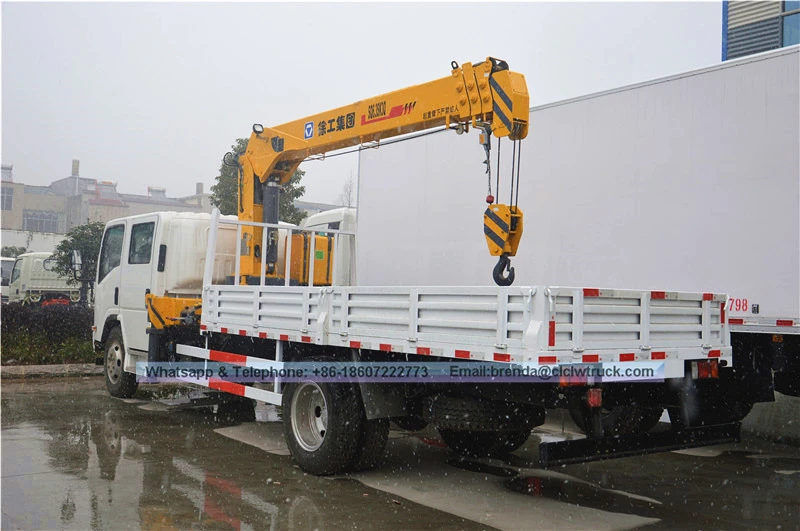 Isuzu Double Cabin Telescopic Boom Construction Machine 2 Ton Truck Mounted Crane 3.2ton truck na may engine crane