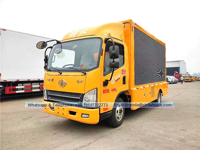 FAW एलईडी विज्ञापन वाहन हॉट सेल-मोबाइल विज्ञापन बिलबोर्ड वाहन एलईडी विज्ञापन वैन ट्रक