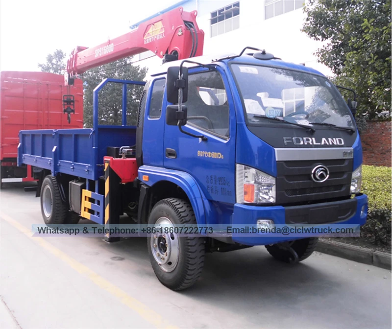 Foton Forland Mini Boom Crane Truck 2000 kgs Telescopic Cargo Crane Truck