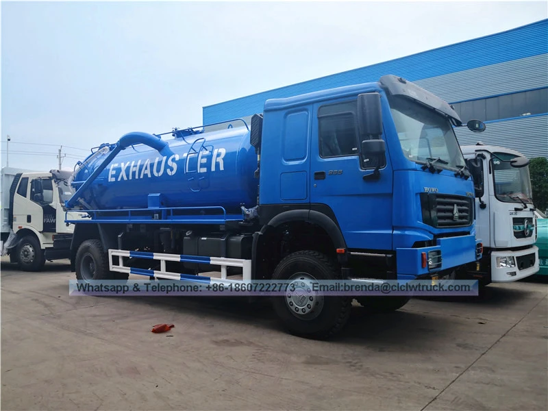 rhd sinotruck howo 10,000liters สูญญากาศ jetting ล้างน้ำเสียการดูดตากสารราคารถบรรทุก