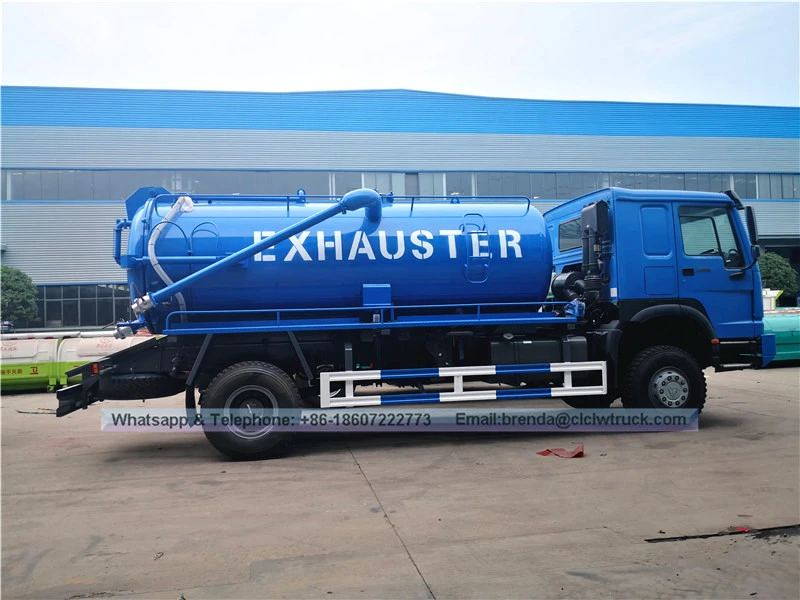 rhd sinotruck howo 10,000liters สูญญากาศ jetting ล้างน้ำเสียการดูดตากสารราคารถบรรทุก