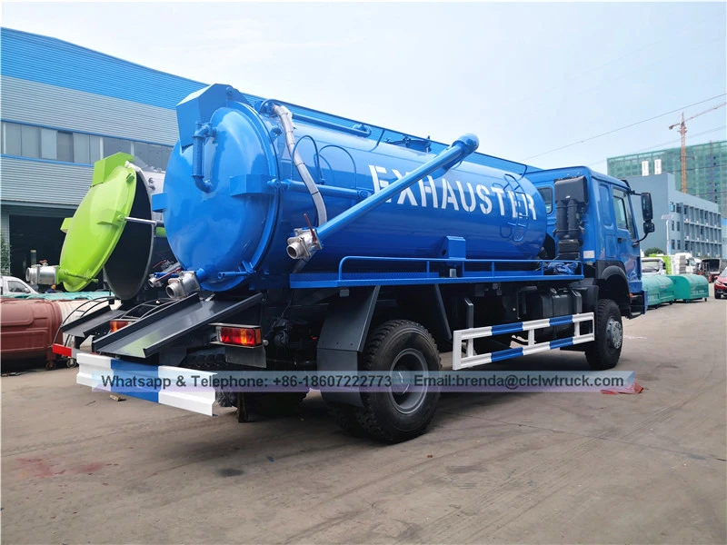 rhd sinotruck howo 10,000liters สูญญากาศ jetting ล้างน้ำเสียการดูดตากสารราคารถบรรทุก