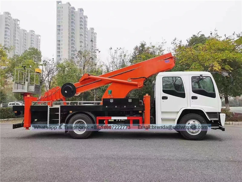 ISUZU 18METER / 20 METTEURS ARRME STRIEUX AEREN AIRALIQUE HYDRAULIQUE PLATEFORME DE TRAVAIL TRAPIDITAL POUR LA LUMIÈRE STREET ENTREPRISE
