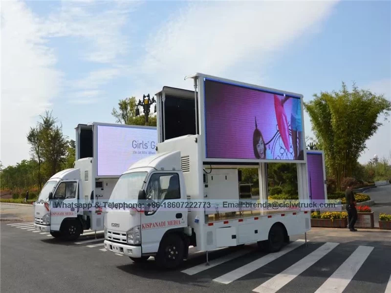 चीन ISUZU 600P P4-P10 मोबाइल एलईडी ट्रक SMD स्क्रीन के साथ उत्पादक
