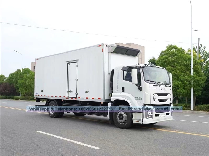 China Fornecedor de caminhões de geladeira Isuzu China, caminhão de geladeira 15 toneladas, geladeira vihicle, caminhão de carga de geladeira, caminhão de geladeira Euro 5 fabricante