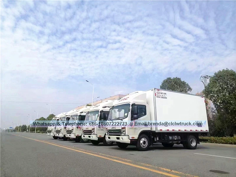 JAC 3-6 Ton Freezer Palamig na Trak para sa Transportasyon ng Pagkain o Bakuna