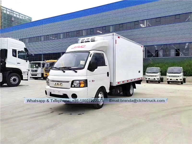 Pembekal trak peti sejuk JAC China, trak kargo peti sejuk 3 tan, trak peti sejuk CNG/enjin petrol, trak peti sejuk mini