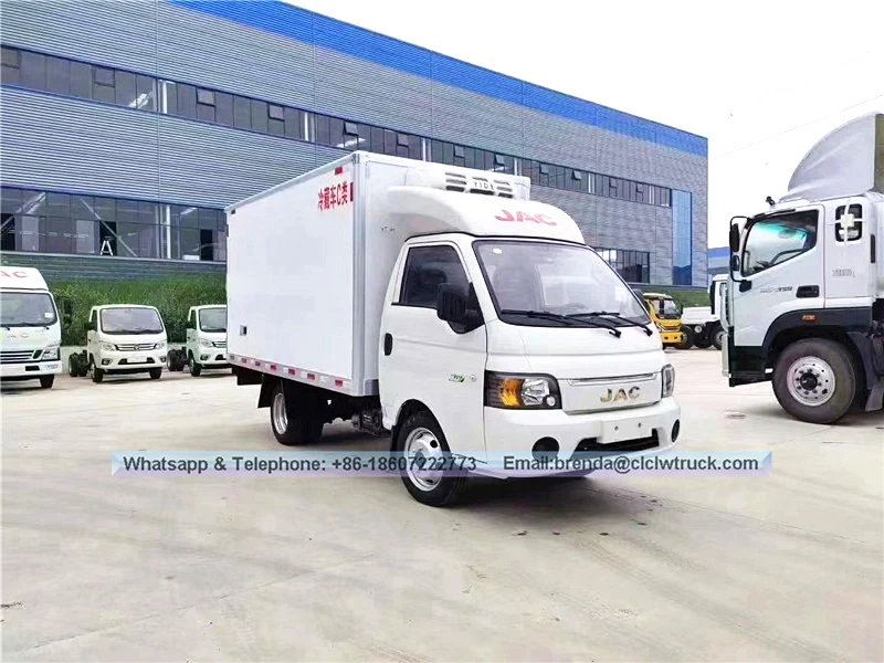 Pembekal trak peti sejuk JAC China, trak kargo peti sejuk 3 tan, trak peti sejuk CNG/enjin petrol, trak peti sejuk mini