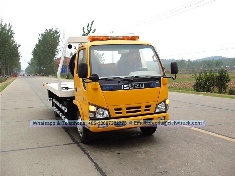 Japan Isuzu 3-5ton 600p flatbed wrecker truck