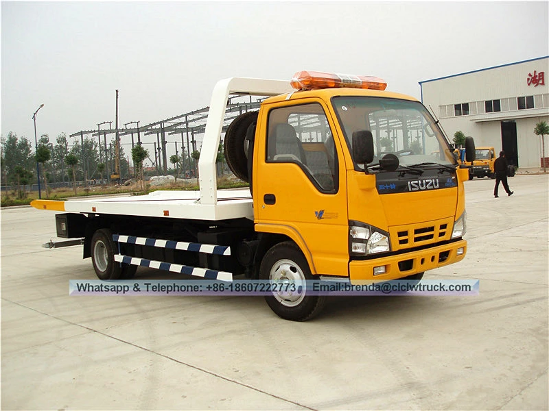 Japan Isuzu 3-5ton 600p flatbed wrecker truck