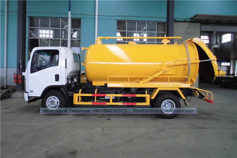 Japão Isuzu 6000l 6cbm 6m3 Caminhão de tanque de esgoto a vácuo - 1600 - 2200 galões de sucção fecal fornecedor de caminhão