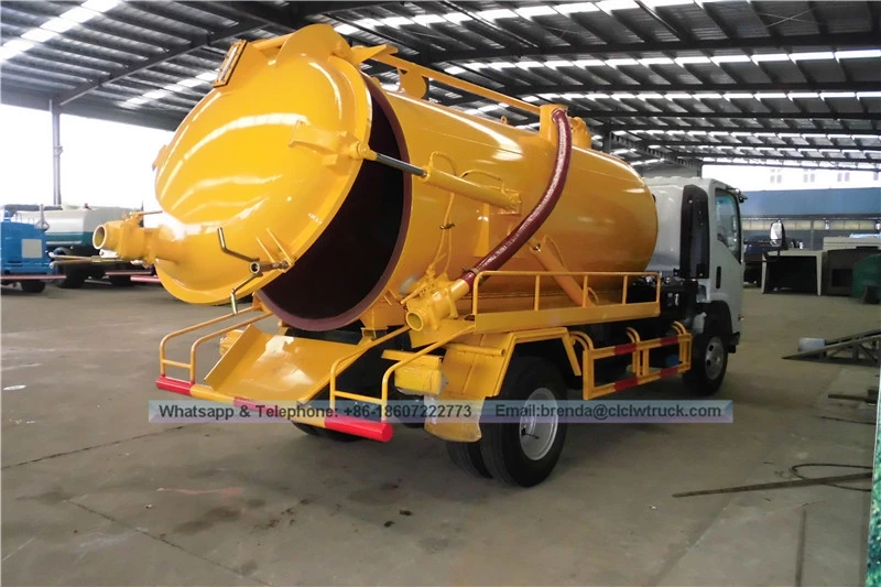 Japão Isuzu 6000l 6cbm 6m3 Caminhão de tanque de esgoto a vácuo - 1600 - 2200 galões de sucção fecal fornecedor de caminhão