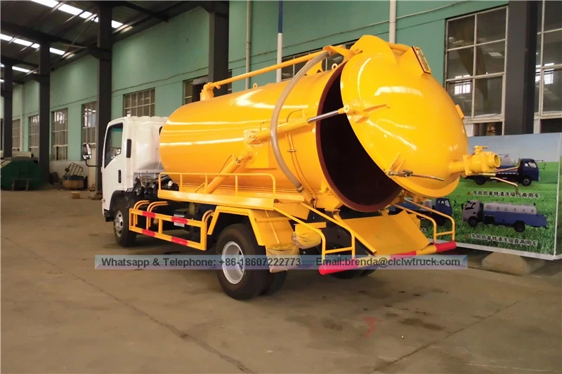 Japão Isuzu 6000l 6cbm 6m3 Caminhão de tanque de esgoto a vácuo - 1600 - 2200 galões de sucção fecal fornecedor de caminhão
