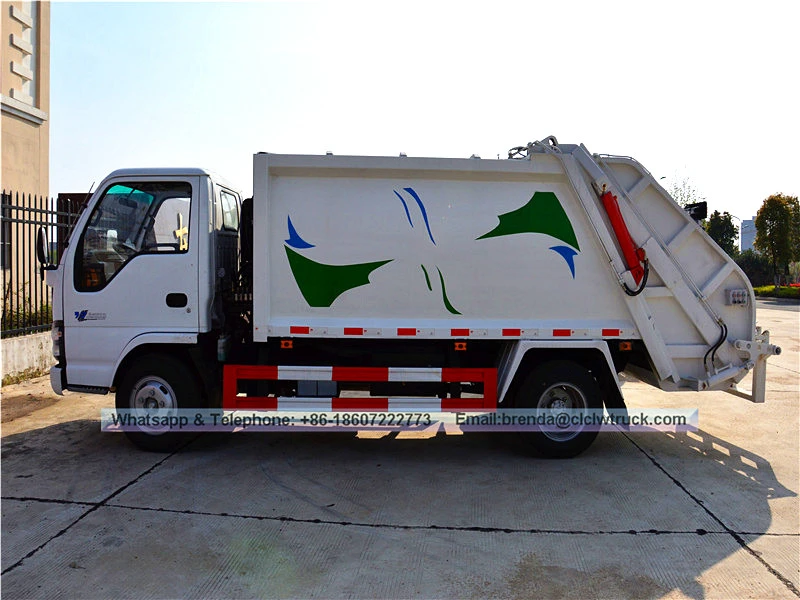 Isuzu japonês 5m3 4*2 Compactor Garbage Compactor Truck Waste Garbage Compression Caminhão Preço para venda