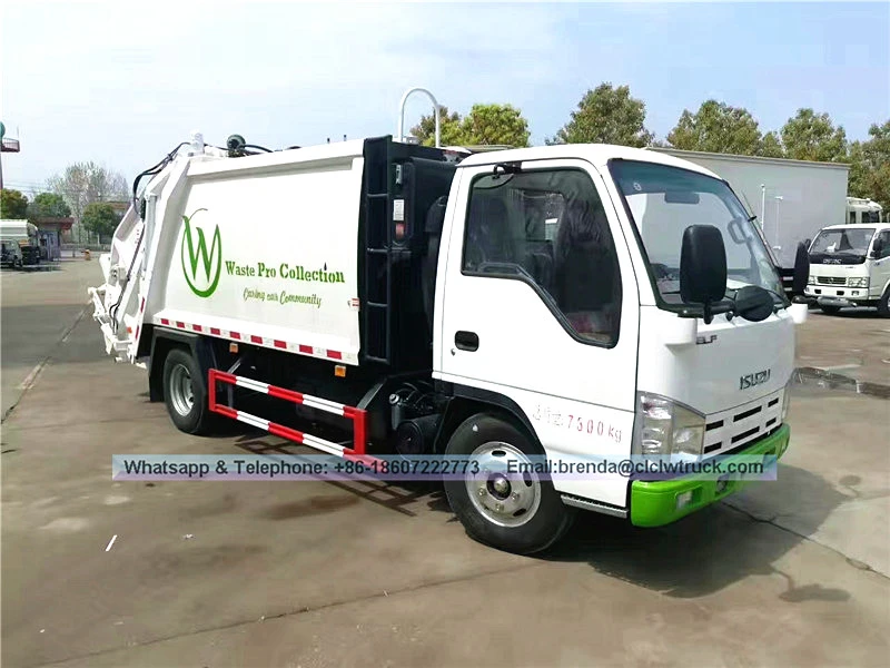 Isuzu japonês 5m3 4*2 Compactor Garbage Compactor Truck Waste Garbage Compression Caminhão Preço para venda