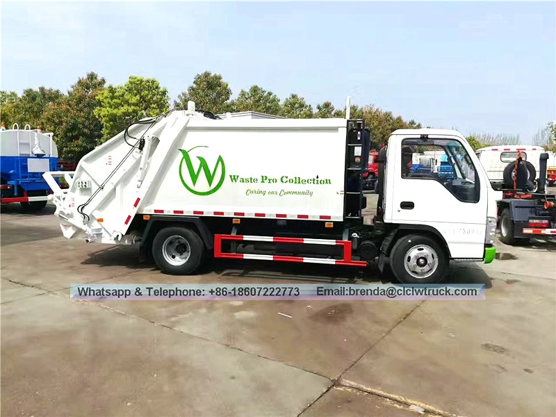 Isuzu japonês 5m3 4*2 Compactor Garbage Compactor Truck Waste Garbage Compression Caminhão Preço para venda