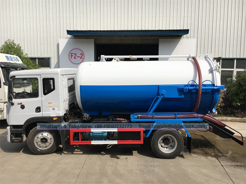 Bago o Pangalawang Kamay Howo Dongfeng Foton 4x2 Sewage Vacuum Suction Tanker Truck For Sale