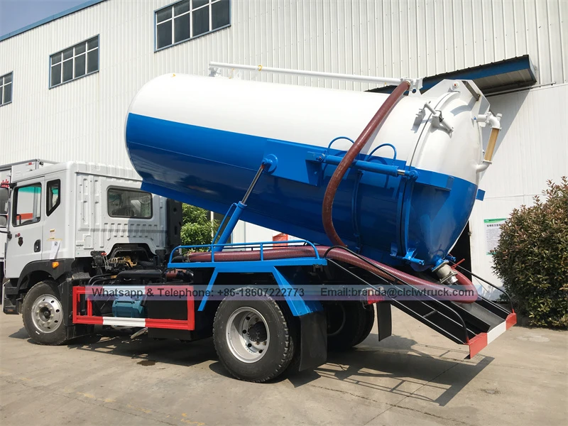 Bago o Pangalawang Kamay Howo Dongfeng Foton 4x2 Sewage Vacuum Suction Tanker Truck For Sale