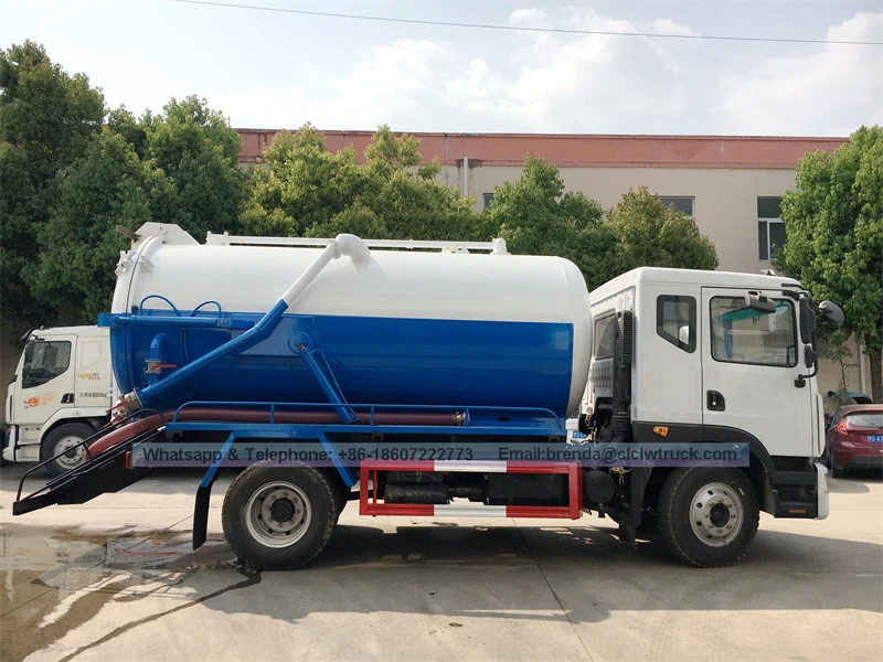 Bago o Pangalawang Kamay Howo Dongfeng Foton 4x2 Sewage Vacuum Suction Tanker Truck For Sale