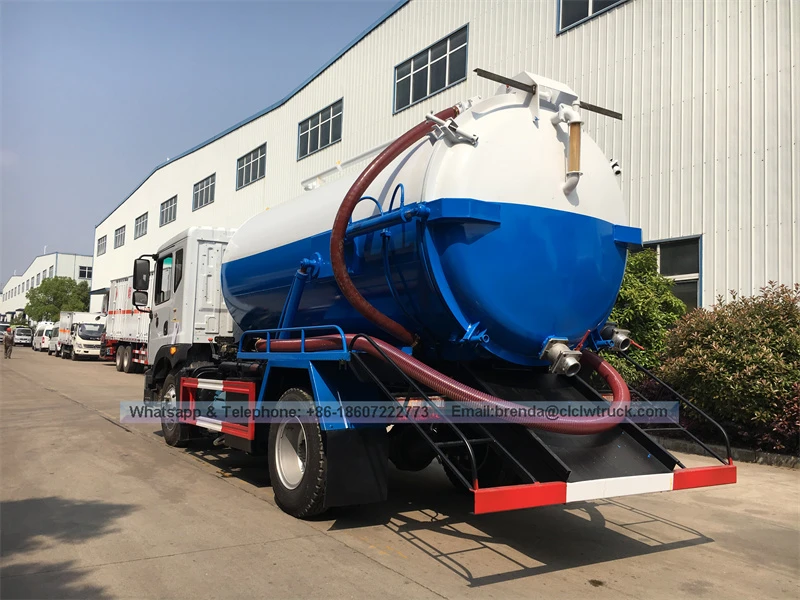 Bago o Pangalawang Kamay Howo Dongfeng Foton 4x2 Sewage Vacuum Suction Tanker Truck For Sale
