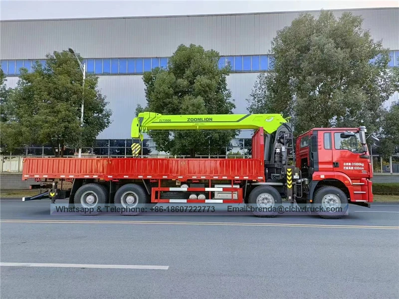 Shacman 10-16 ton knuckle natitiklop na trak na may crane