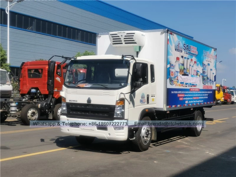 China Sinotruk Howo refrigerated truck- freezer refrigerated truck-HOWO refrigerator truck supplier China-refrigerator cargo truck 7 tons-4X2 refrigerator cargo  truck manufacturer