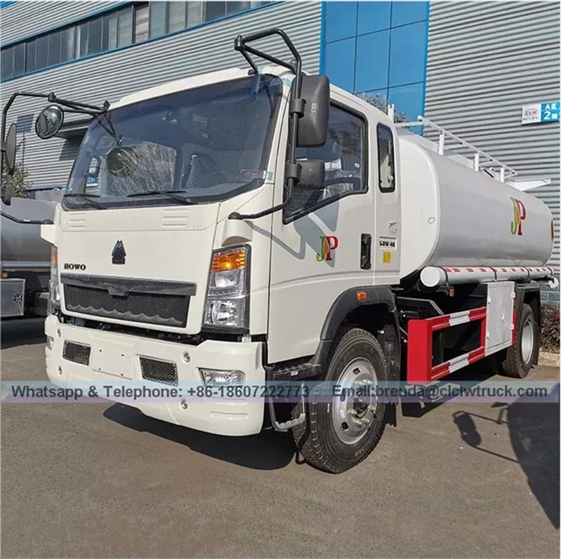ราคาต่ำสุดและคุณภาพสูง 10,000 ลิตรรถบรรทุกน้ำมันเชื้อเพลิง Howo Fuel น้ำมันเชื้อเพลิงพร้อมเครื่องจ่ายน้ำมันเชื้อเพลิงสำหรับขาย