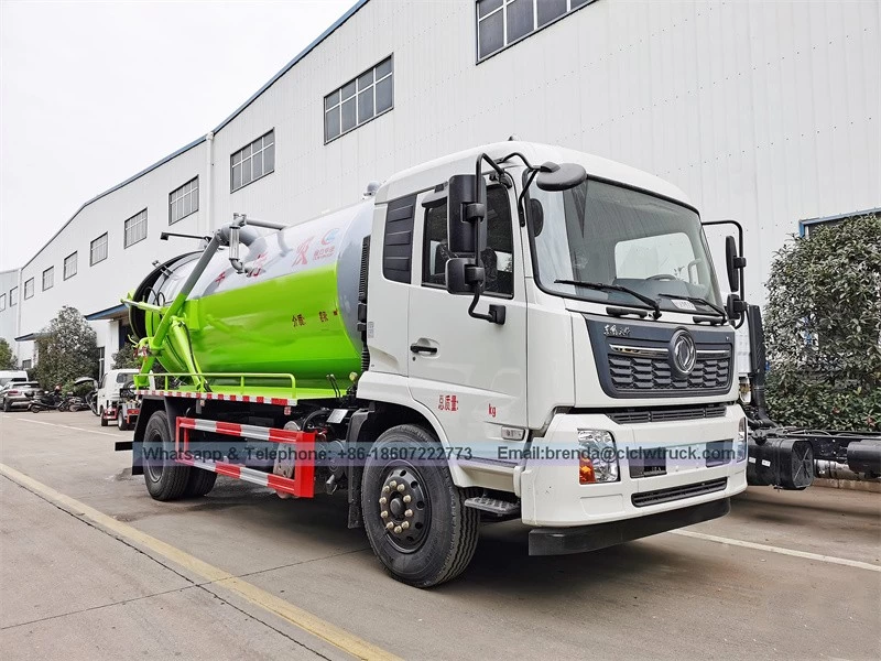 China factory selling china 10-12cbm  vacuum sewage drainage pump truck high pressure vacuum suction truck manufacturer