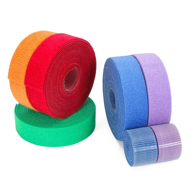 Colorful nylon cable tie hook and loop cable ties wire and cable management strip