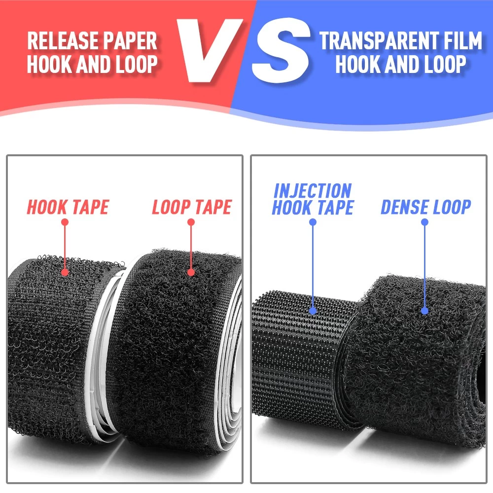 Die-cut double sided heat resistant adhesive tape cleaning mop hook and loop fastening