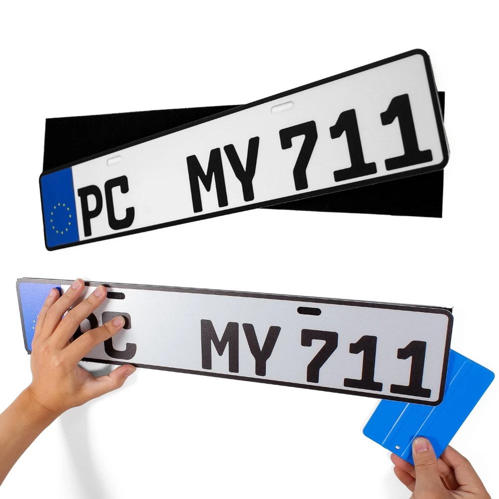 Number Plate Surface Stick Pads Car License Plate Fixing Adhesive Hook and Loop Stickers
