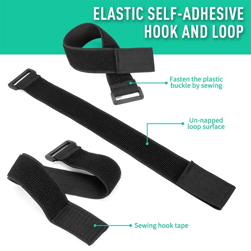 Nylon hook & Loop tape cable tie hook and loop strap with buckle for cable management