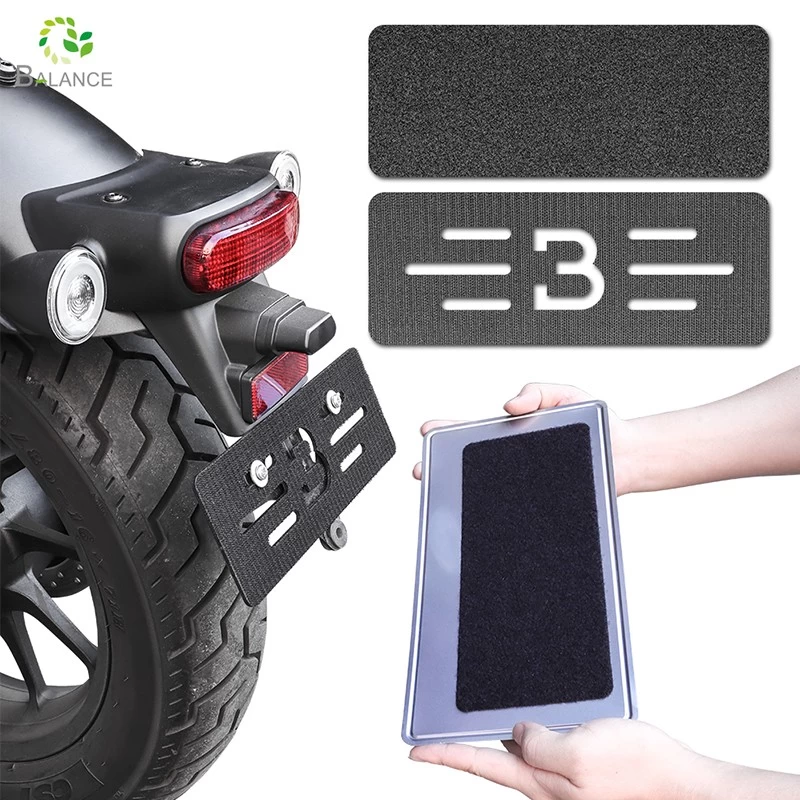 Professional Design Motorcycle Adhesive Embedded License Plate Frameless Number Plate Holder Decoration Fastener Tape