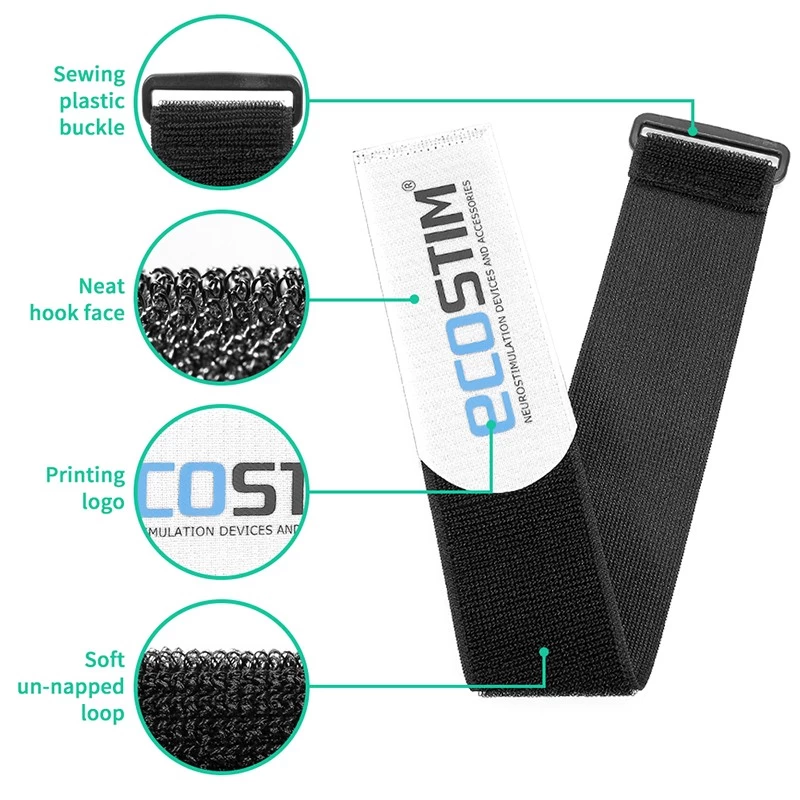 Reusable and adjustable custom logo metal / plastic buckle hook and loop strap
