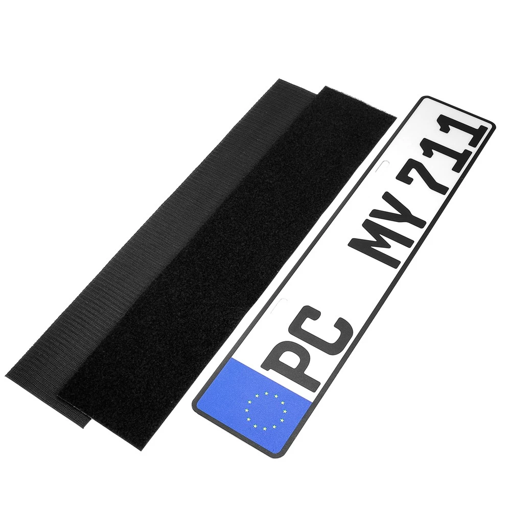 Self adhesive car license plate holder magic tape number plate holder hook loop fastener