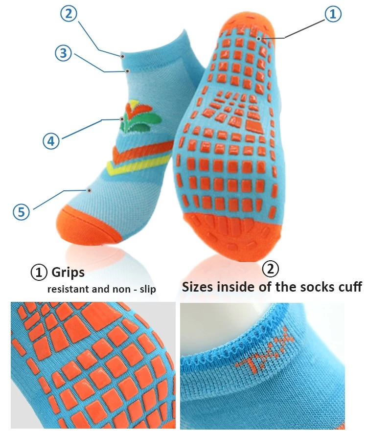 Chinese custom half grip socks, MiFo socks, trampoline socks supplier