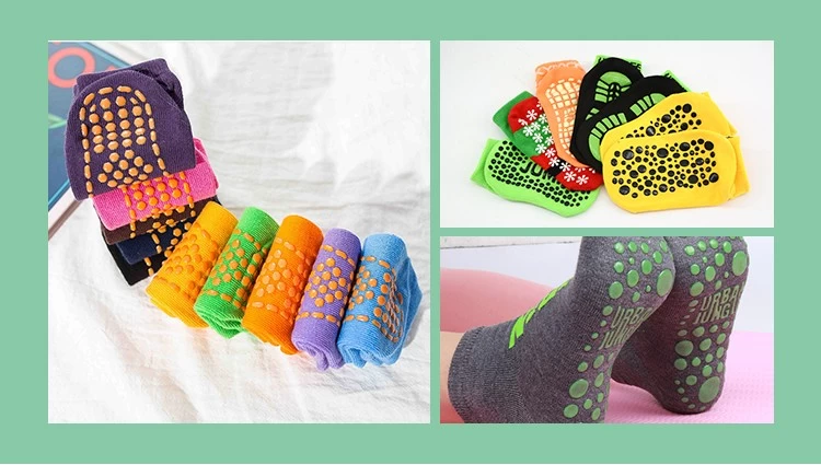 24 Wholesale Boy's & Girl's Trampoline NoN-Skid Grip Socks - Assorted  Colors - Sizes 6-8 - at 