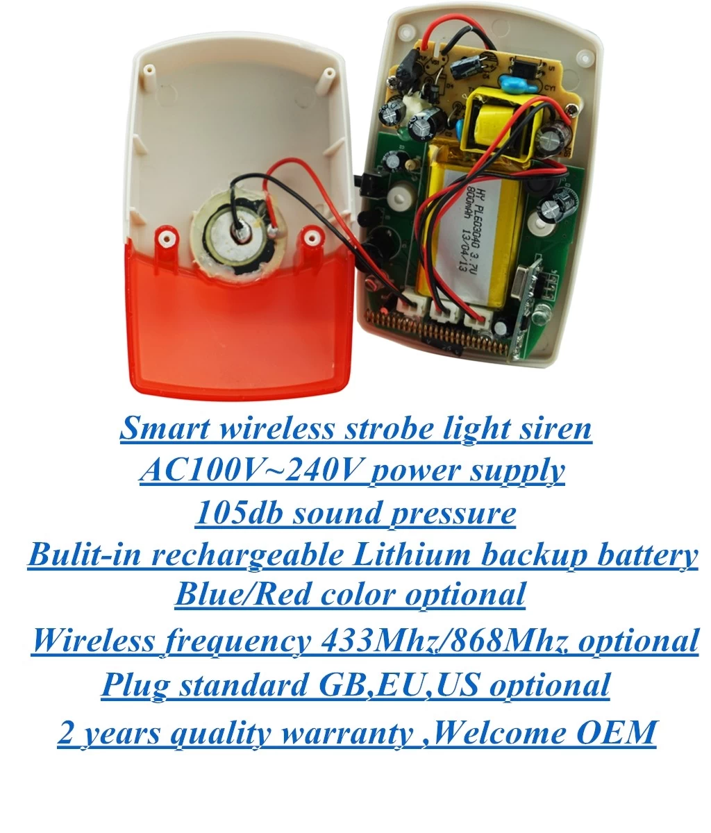 EB-161W-2,Wireless smart strobe siren,indoor wireless siren,wireless strobe light siren,Wireless siren,Wireless alarming siren,wireless home alarm siren