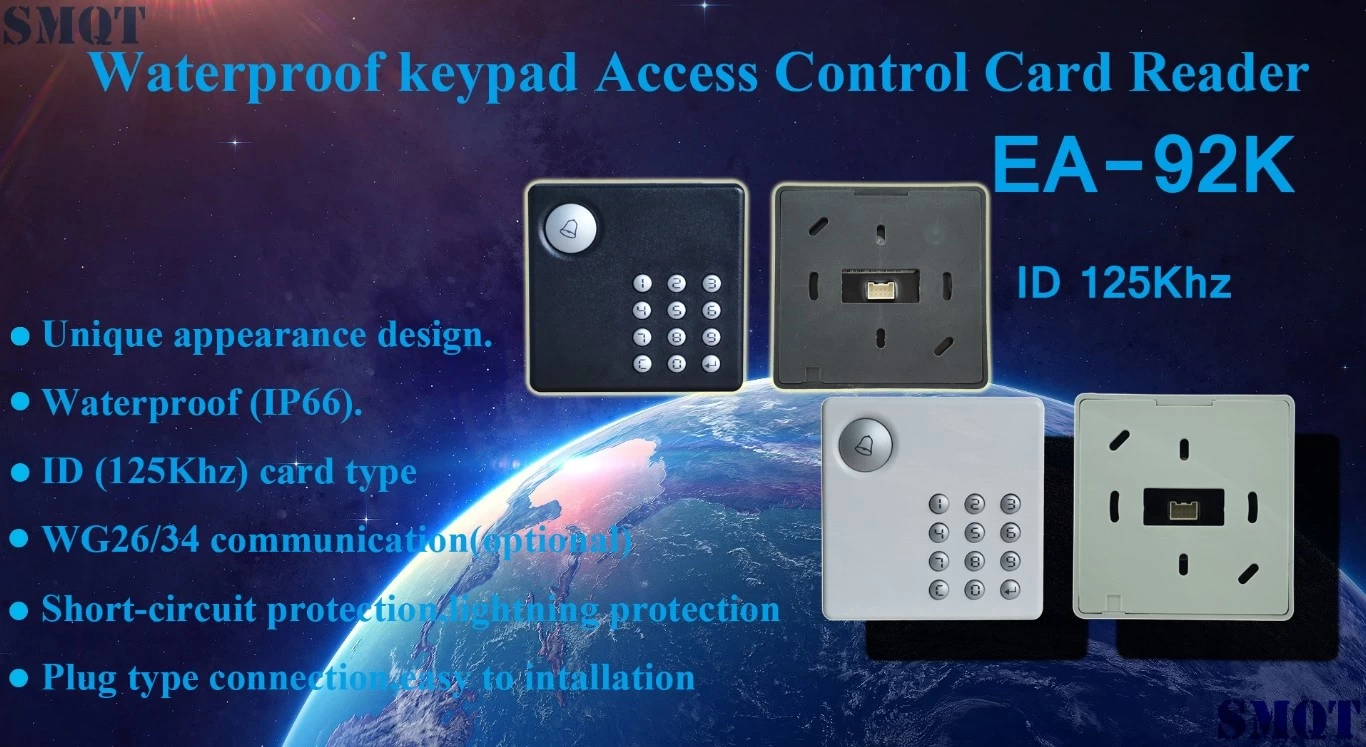 Waterproof keypad ID(125Khz) Access control card reader EA-92K