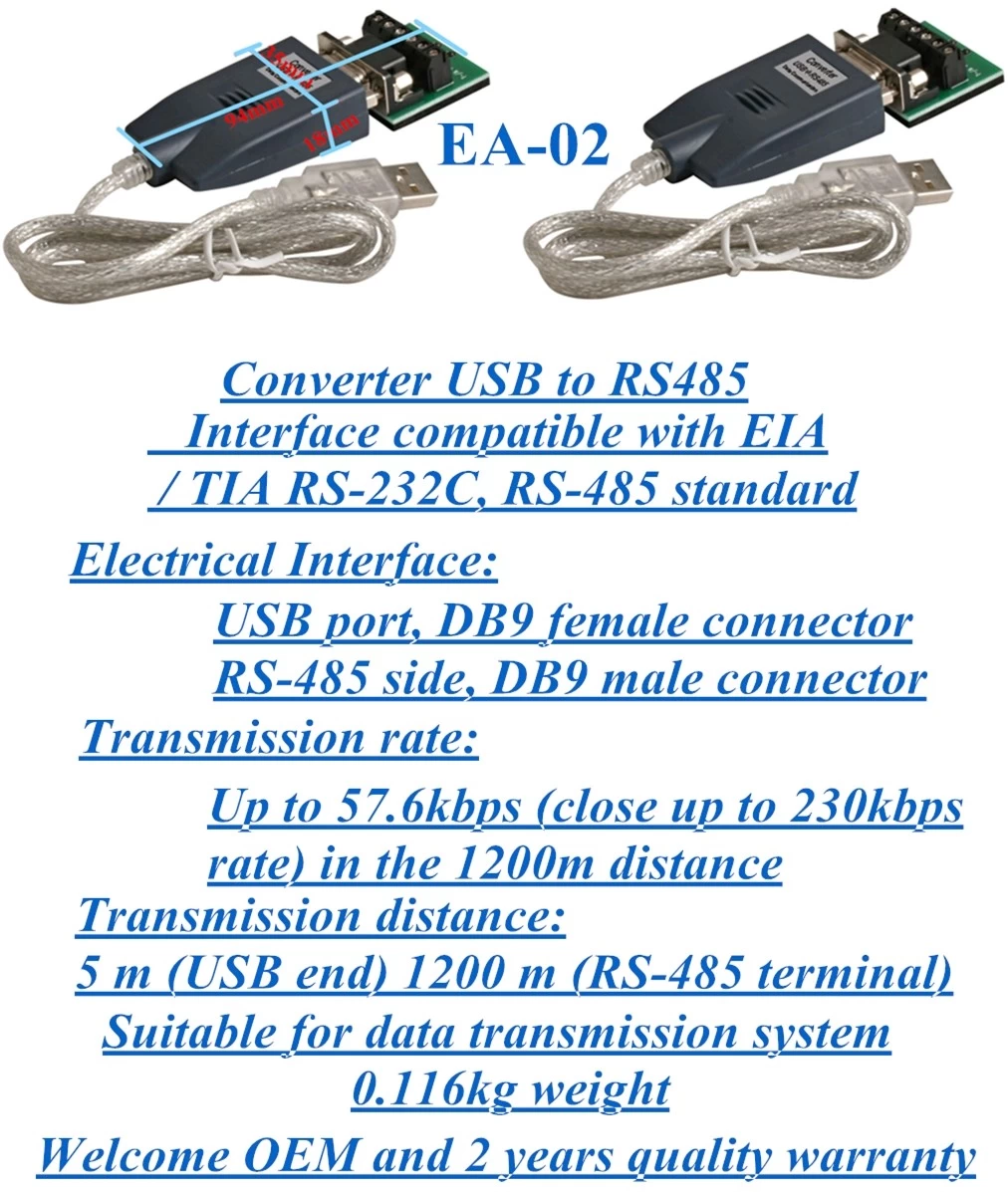 Data transmission converter USB to RS485 EA-02