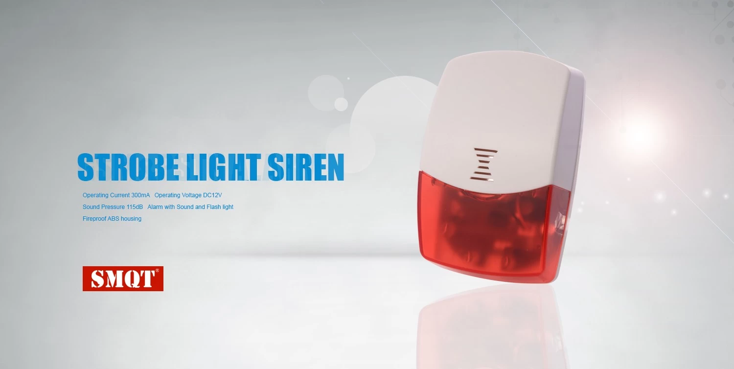 Wired electric strobe light siren for home safe