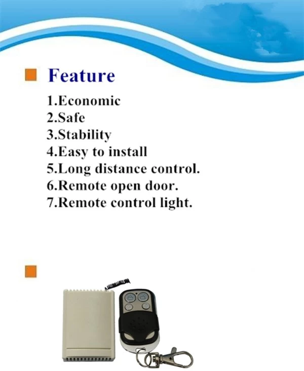 Four channel remote control for Access control system