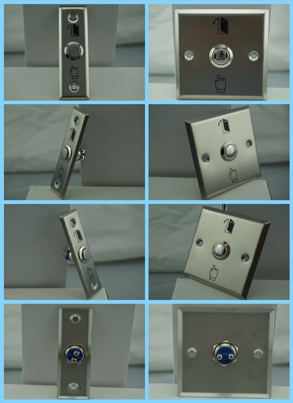 Stainless steel panel door release/push button